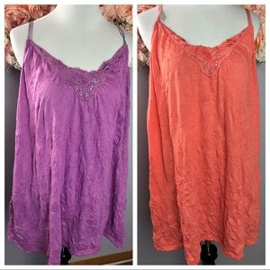 Set of 2 Lane Bryant crinkle cami size 26/28